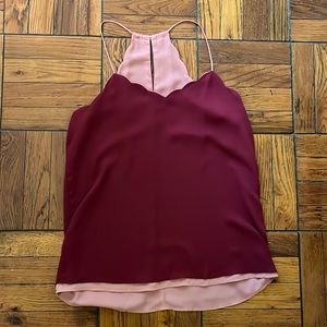 scalloped neckline strappy top